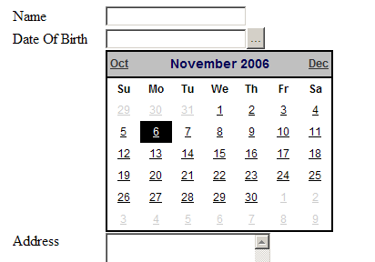 Simple ASP.NET Calendar